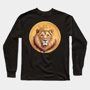 Regal Lion with Crown no.10 Long Sleeve T-Shirt